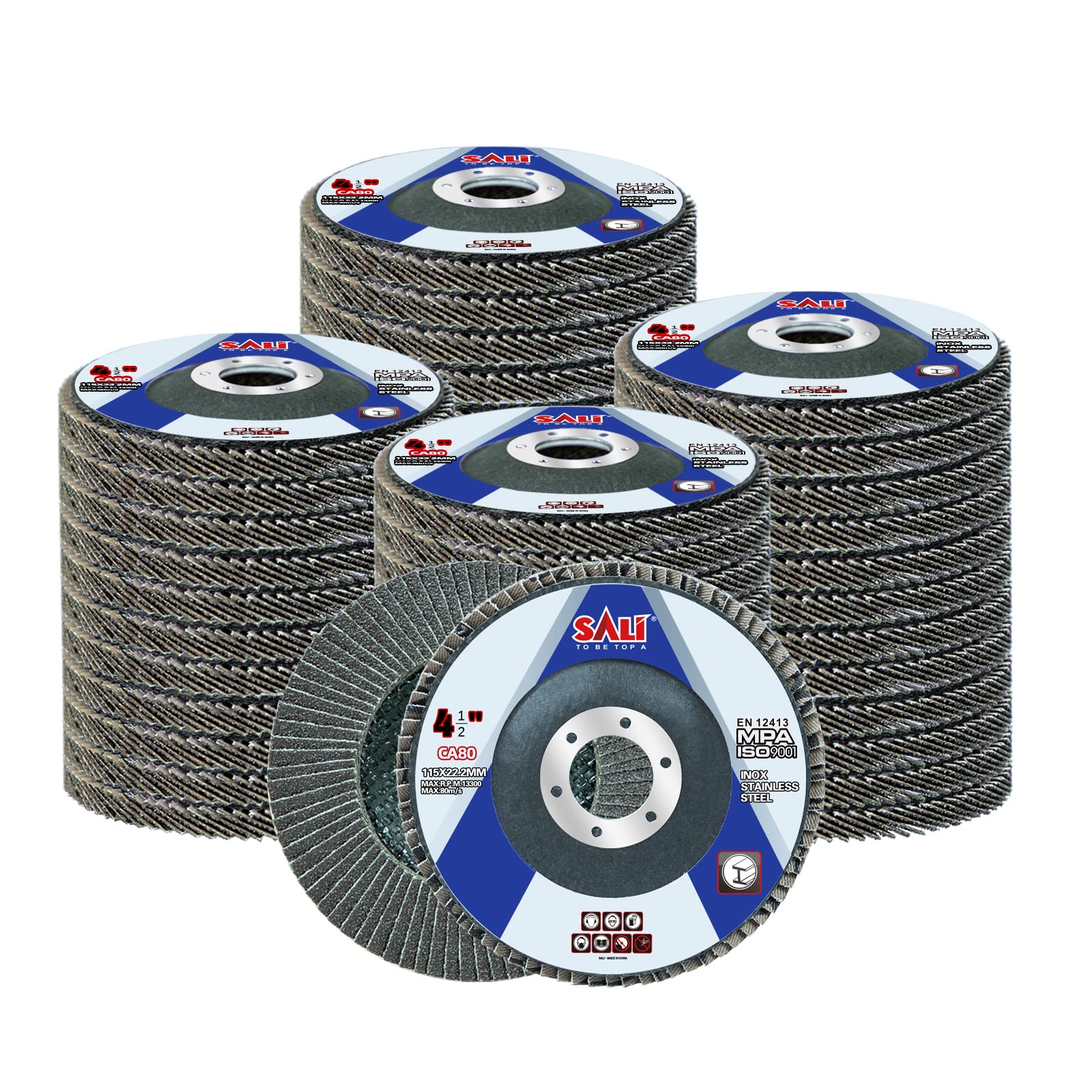 Sali 24 Pack Flap Discs - 80 Grit for Angle Grinders -8