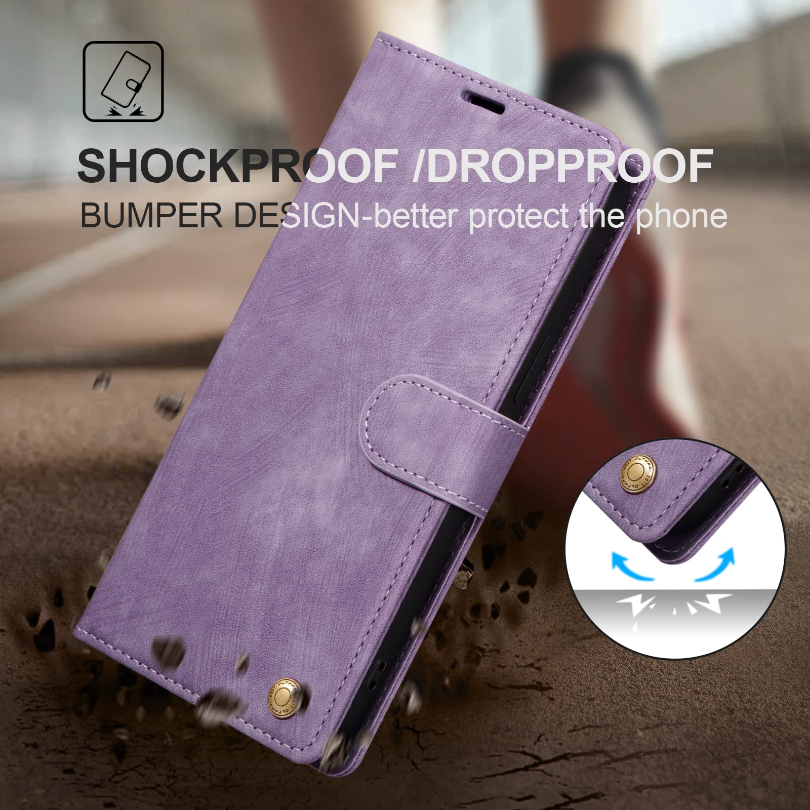 QLTYPRI Case For IPhone 12/iPhone 12 Pro 6.1, Vintage PU Leather Wallet Case Zipper Card Slots Kickstand Protective Cover With Lanyard Shockproof Phone Case For IPhone 12/12 Pro 6.1 - Black