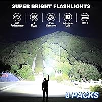 Vista 2 de Linterna LED Recargable de Alto Lúmenes - 99,000lm Linterna Brillante y Potente con 5 Modos, Linterna de Mano Impermeable para el Hogar, Campamento