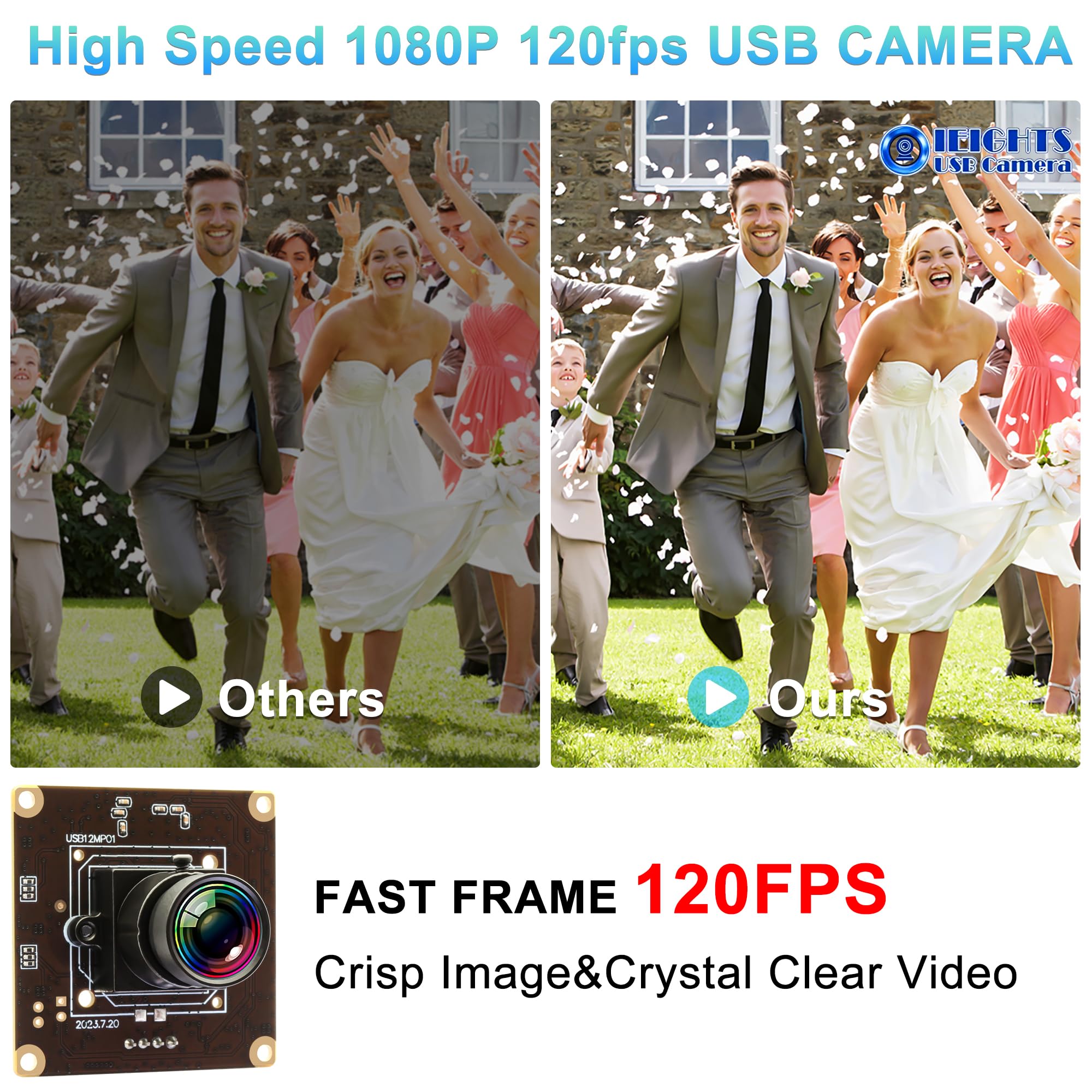 120fps Modulo Fotocamera USB Grandangolare Obiettivo a bassa distorsione 100 gradi Scheda Webcam per Laptop 11.6mp Lightburn Camera Mini UVC USB2.0 Ad alta velocità Macchina fotografica Web di