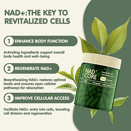 Miniatura 6 de NAD+ - Suplemento de ribósido de nicotinamida - Extra Fuerza NAD alternativa liposomal, apoya el envejecimiento saludable para mujeres y hombres, 60