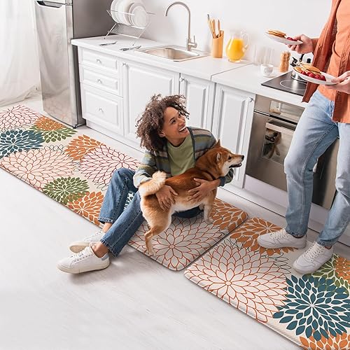 Miniatura 8 de Collive Alfombras y Tapetes de Cocina Acolchados Anti Fatiga Tapete de Cocina 2PCS Antideslizante Impermeable Alfombra Pasillo de Cocina Tapete