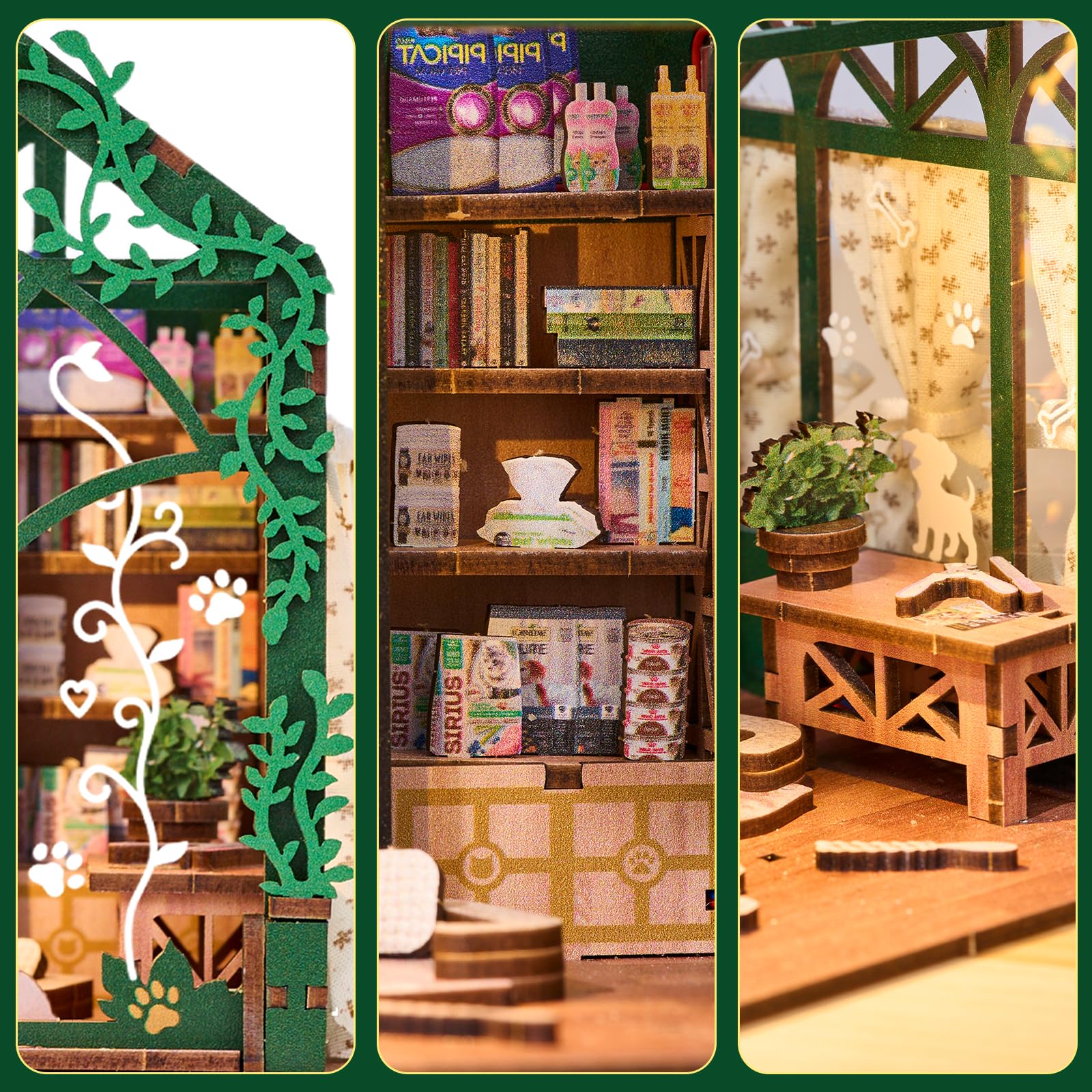 Mini-Maison à Monter soi-même pour Adultes, Puzzle 3D Book Nook | Kit de maison de poupées miniature, Coin lecture avec rideaux, mobilier détaillé, cadeau d'anniversaire ou pour la famille