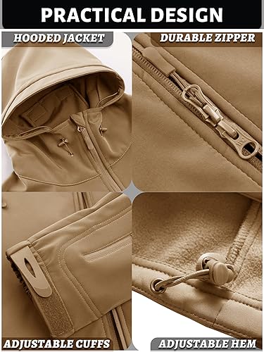 Vista 5 de Tacvasen - Chaqueta militar de operaciones especiales con forro suave, para hombre