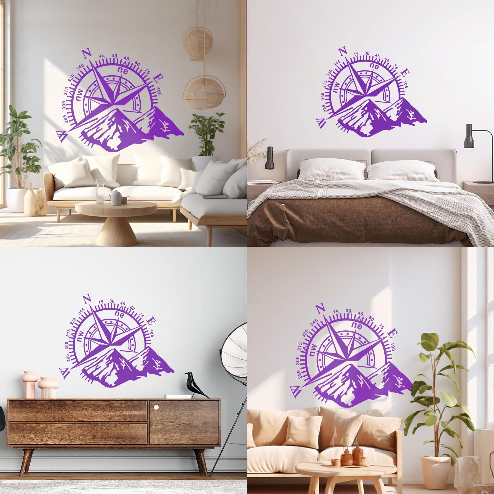 Camper RV Compass Mountains Truck Car Sticker Adventure Travel Camping Vehicle Decal Bedroom Vinyl Home Decor Large - 56x68cm - Image 2