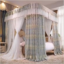 Bed Canopies Frame,Princess Bed Canopy Curtain Decorative Mosquito Net for Four Poster Beds, Fits Single/King Size 1.82m/5.96.6ft Ideal for Girls' Bedroom Decor,