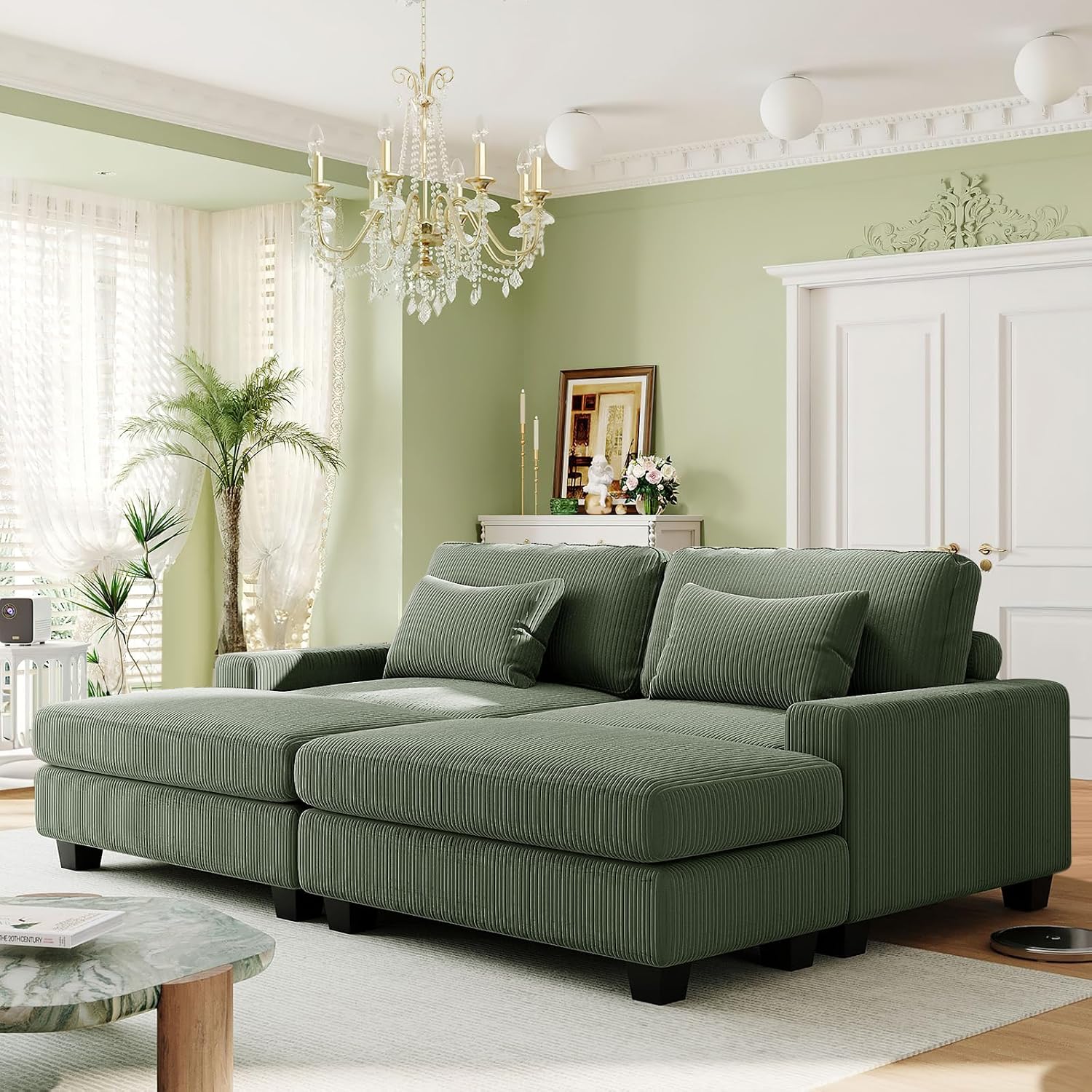 Amazon.com: JEEOHEY Oversized Chaise Lounge Chair Indoor,90.6" W ...