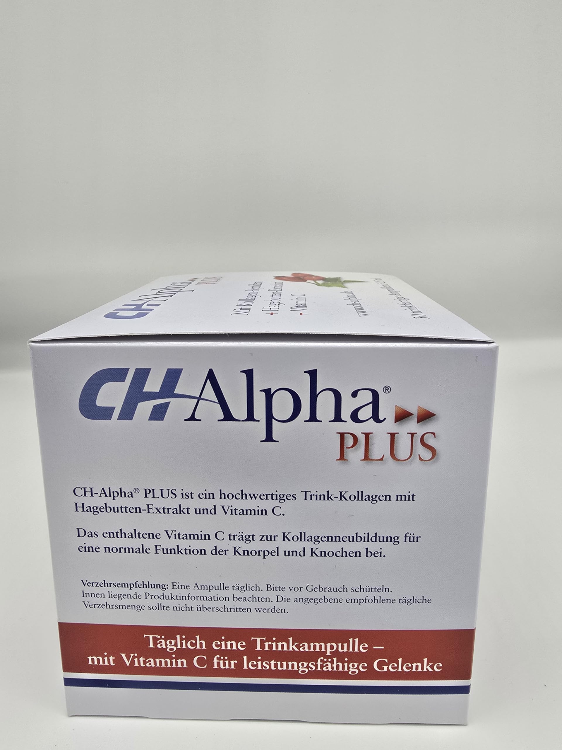 CH-Alpha PLUS Kollagen Trinkampullen | Premium Trinkkollagen mit hochwertigen Peptiden, Hagebuttenextrakt & Vitamin C | glutenfrei, laktosefrei, ohne Gentechnik | Monatskur 30 Ampullen