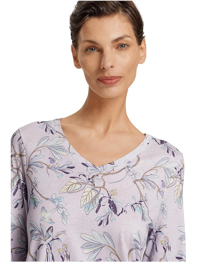 Blue Hanro Sleep And Lounge Long Sleeve Nightgown