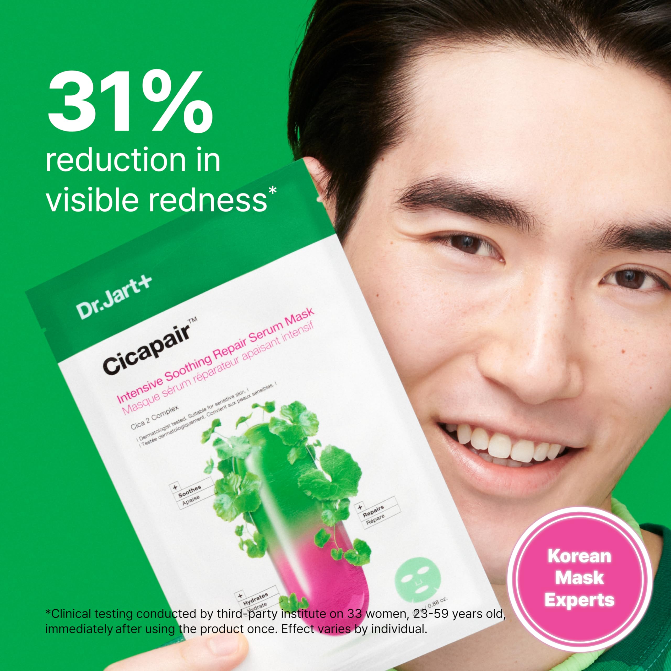 Dr.Jart+ Cicapair Sensitive Skin Serum Korean Face Mask for Redness with Centella Asiatica | Sheet Mask | Korean Skin Care