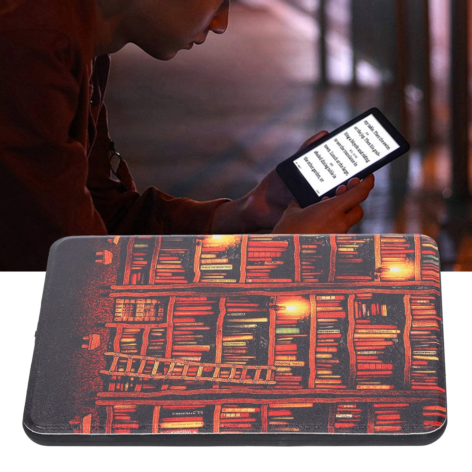 Custodia per Lettore Elettronico, Lavorazione Squisita Protezione per Lettore Elettronico Contro i Graffi Pieghevole per Kindle Paperwhite Reader (Libreria d'Oro)