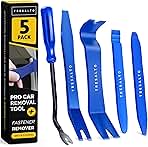 Auto Trim Removal Tool Kit - 5 Piece Set for Dash, Door Panel, Clip Remover - Scratch-Resist Nylon Pry Tools for Interior Car Trims Work - Panel Prying Tools Included - Blue