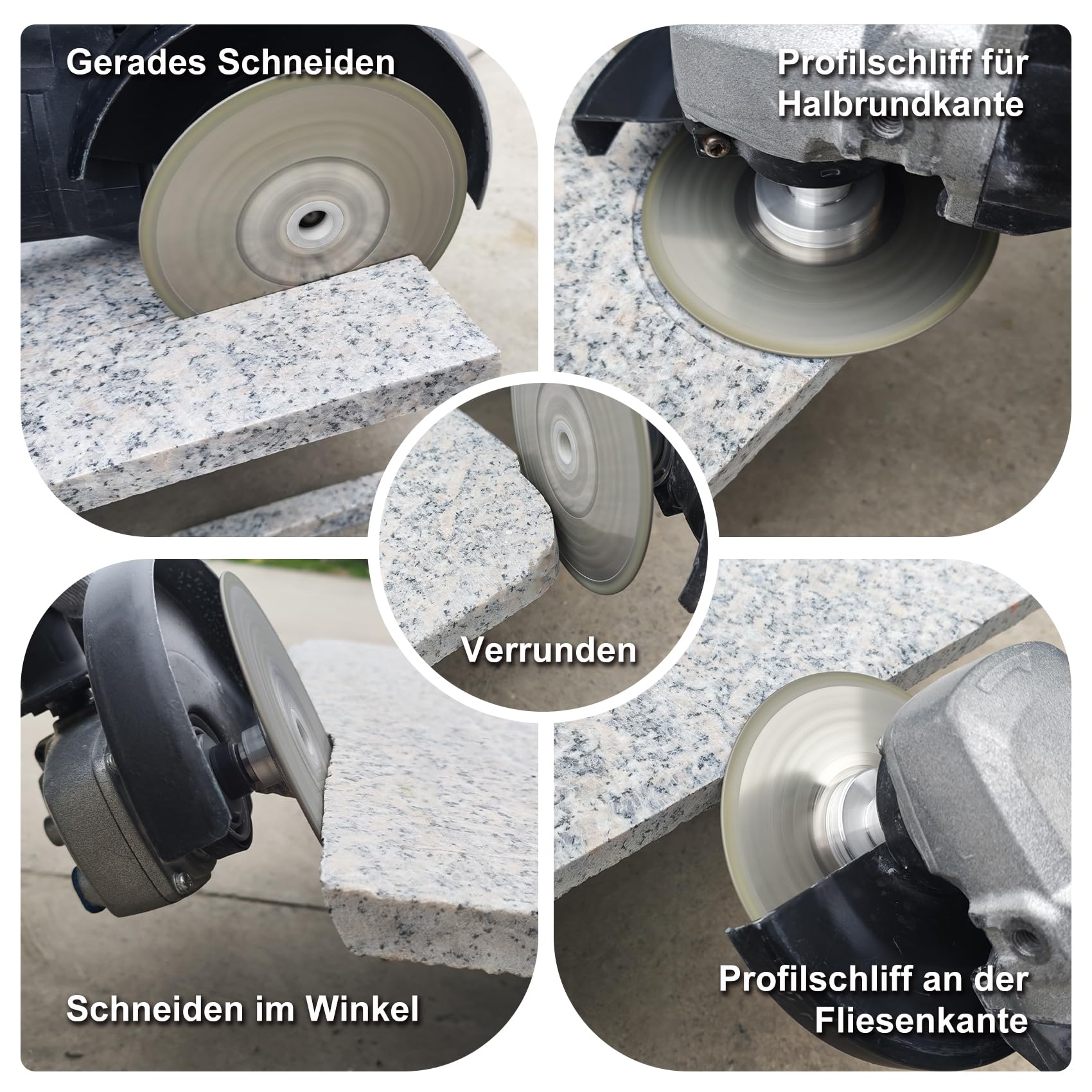 Disque à tronçonner diamanté, 125 mm, galvanisé, pour couper et poncer, granit, marbre, carrelage, pierres naturelles, filetage M14