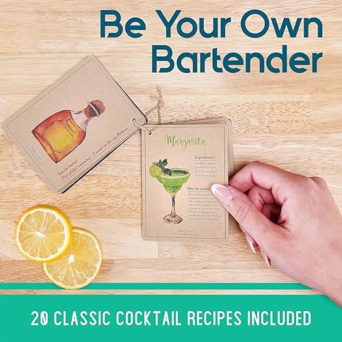 Miniatura 4 de Juego de coctelera de 8 piezas, kit de camarero con soporte de madera negra, juego de herramientas de barra de acero inoxidable para mezclar