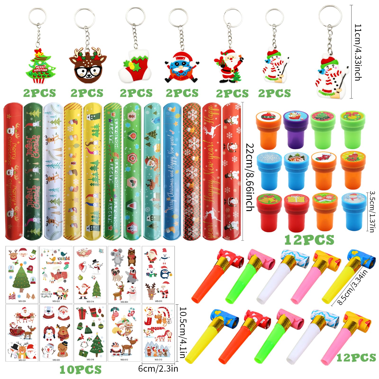 Kit Festa Di Natale Per Bambini - 158 Pezzi Con Sacchetti Caramelle, Portachiavi, Adesivi, Matite E Braccialetti