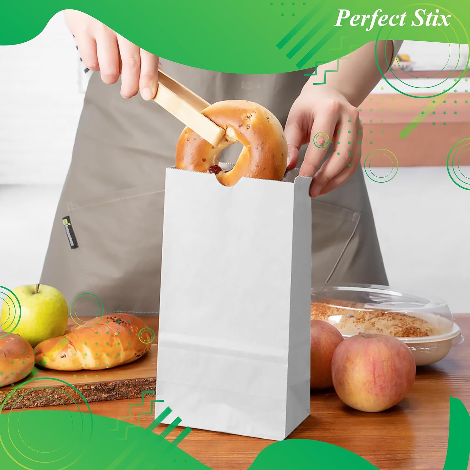 Perfect Stix 4lb Kraft Paper Bags - Pack of 50 Count (Kraft Bags 4lb-50CT) in White