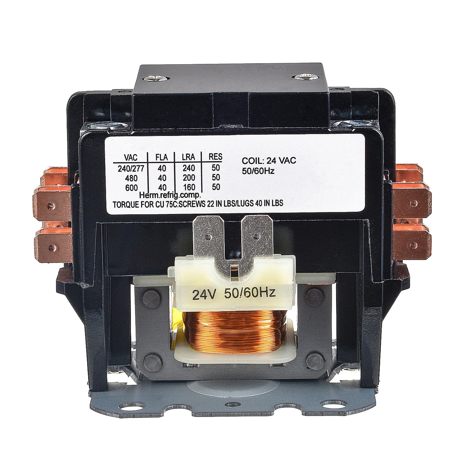 Snapklik.com : 2 Poles FLA 40 Amp Coil 24 VAC Air Conditioner Condenser ...