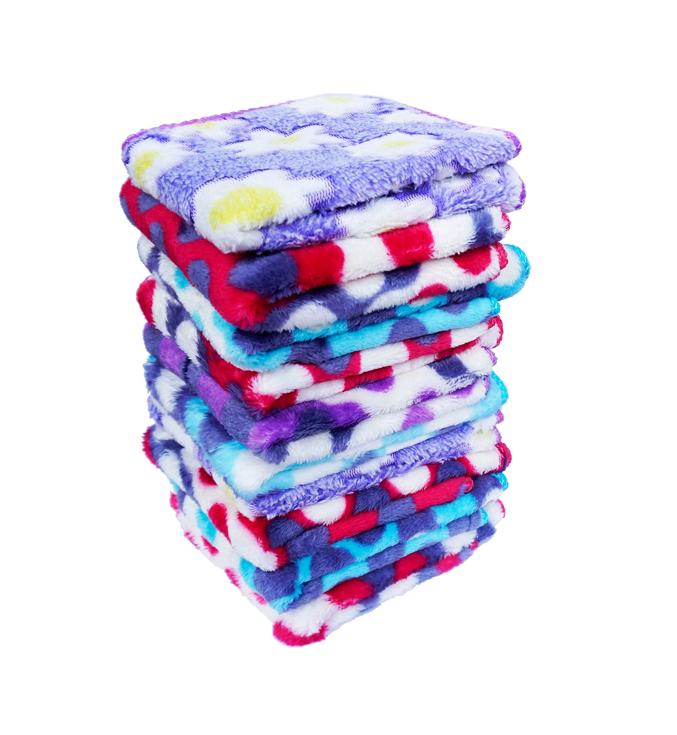 Space Fly Microfiber Good Look Very Very Soft and Thick, Face Hanky Towels, (Multicolor) -10 Pieces
