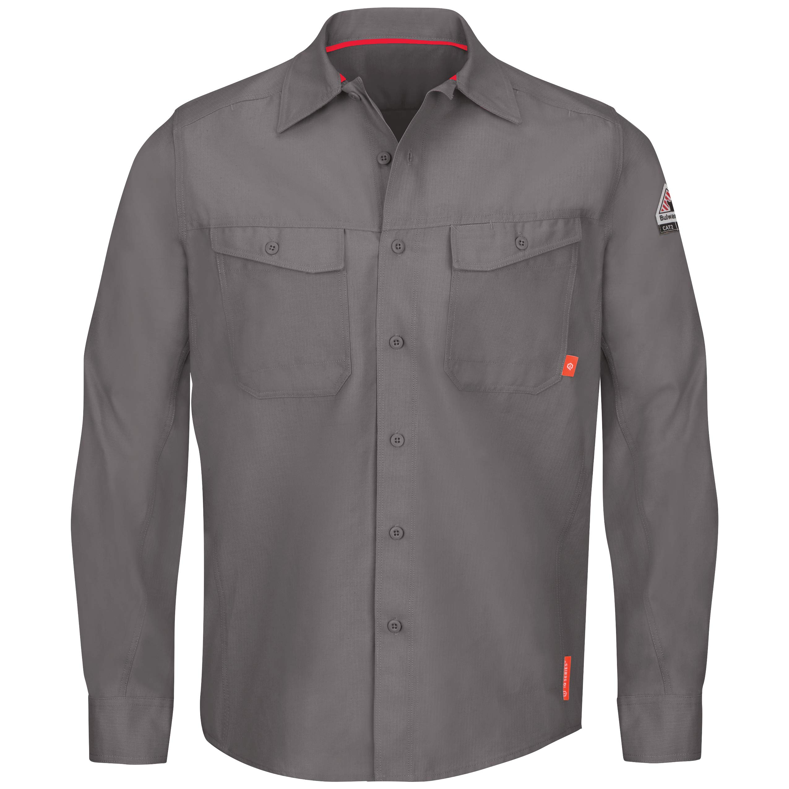 Bulwark Men's Size iQ Series Endurance Collection FR Work Shirt, Grey, 6X-Large/Tall