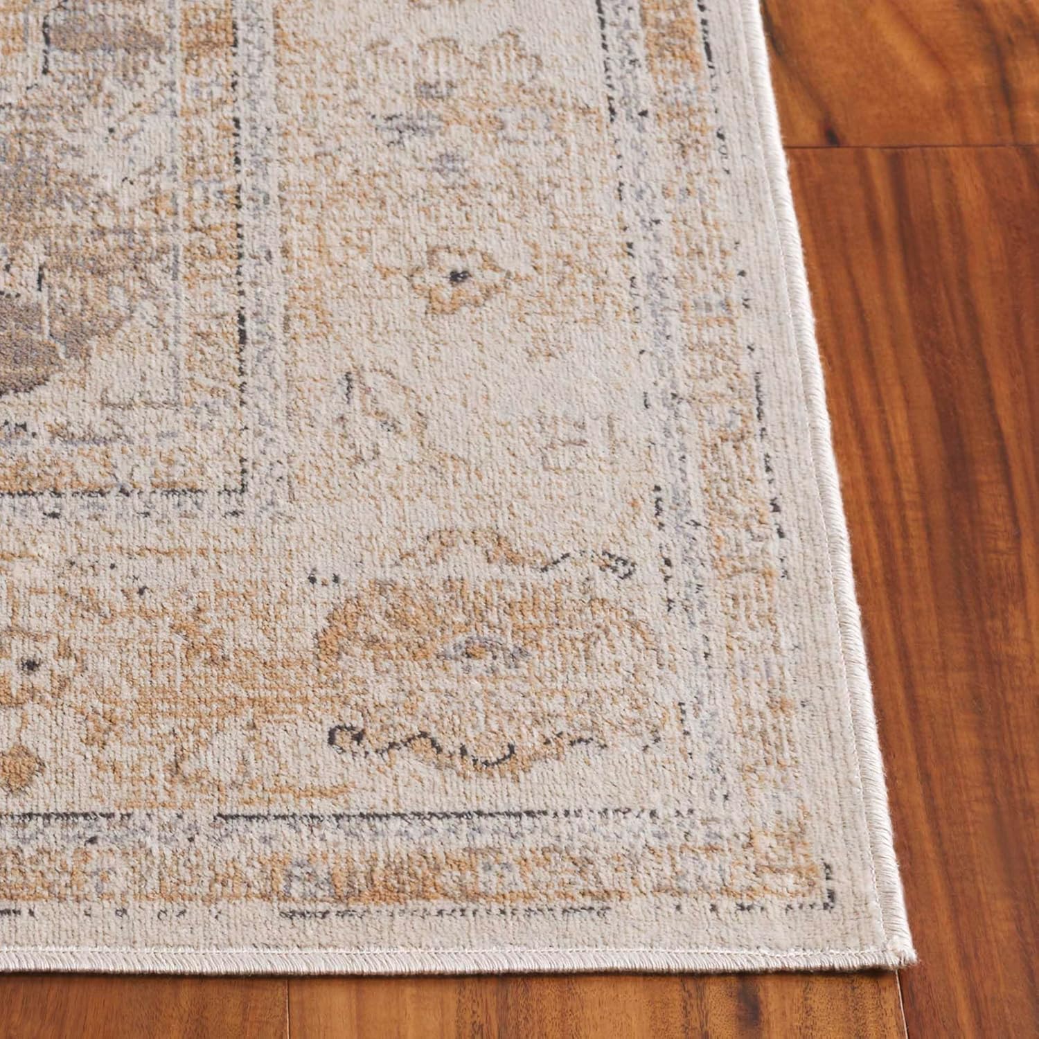 SAFAVIEH Atlas Collection Accent Rug - 2'7" x 4', Ivory & Beige, Vintage Oriental Distressed Viscose Design, Ideal for High Traffic Areas in Entryway, Living Room, Bedroom (ATL986A)