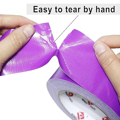 Miniatura 3 de BOMEI PACK Paquete de 2 cintas adhesivas moradas resistentes, 0.354 in de grosor, 2 pulgadas x 30 yardas, fuerte resistencia industrial, flexible,