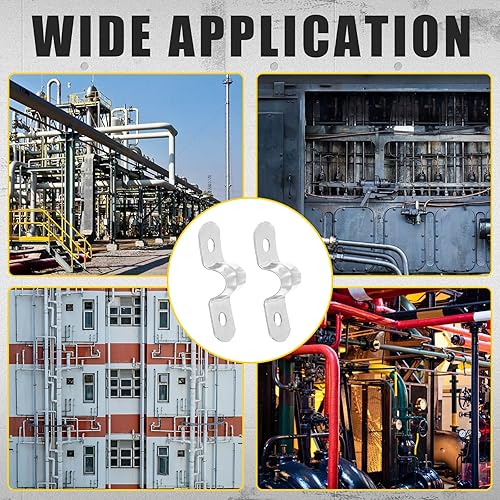 Miniatura 6 de Eilumduo 50 correas de tubo rígidas, abrazadera de correa de tubo de 0.315 in0.3 pulgadas con 2 agujeros, correa de tubo de acero inoxidable para