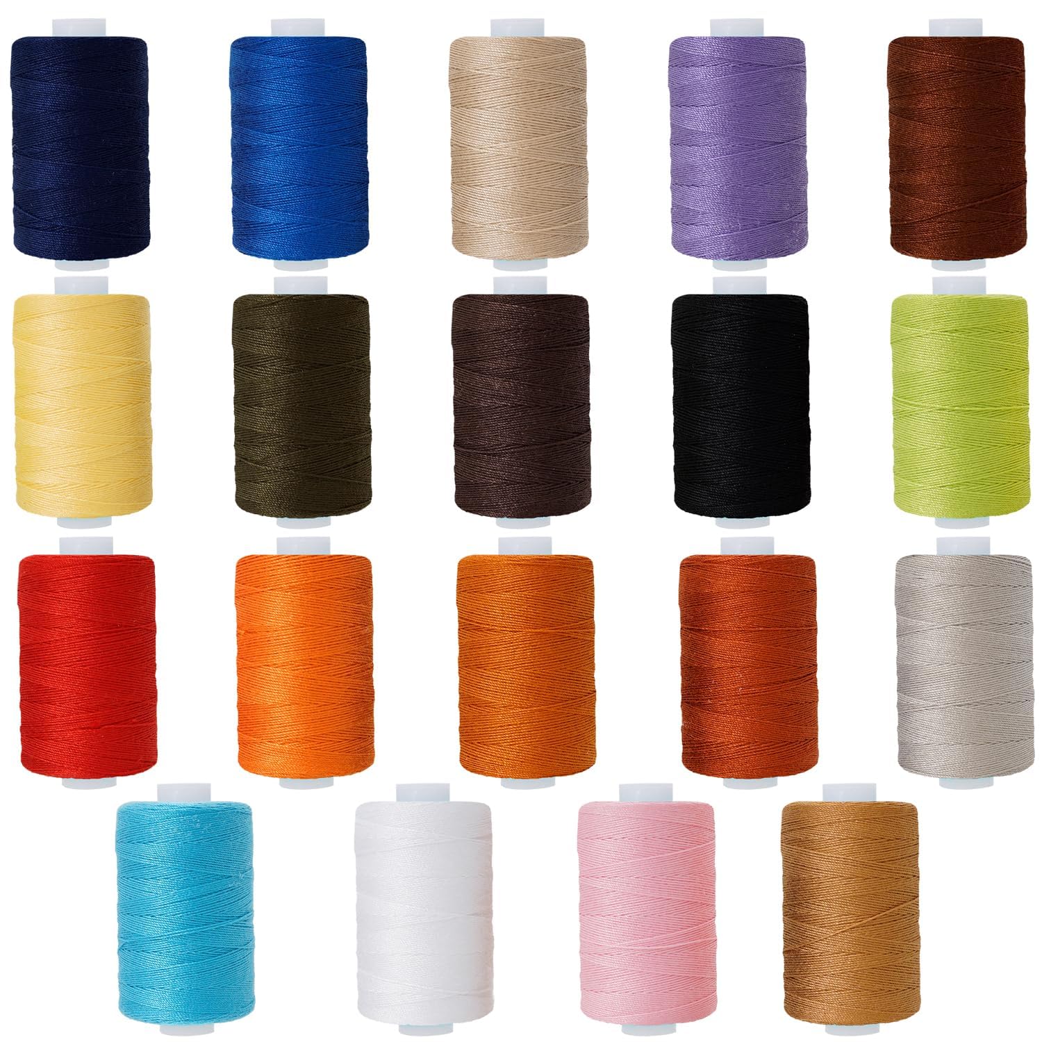 Hilo de coser para jeans de 19 colores, 20S/3, hilo extra fuerte para mezclilla, lona, carrete de 300 m, hilos de alta resistencia para jeans, hilo multiusos 100% poliéster