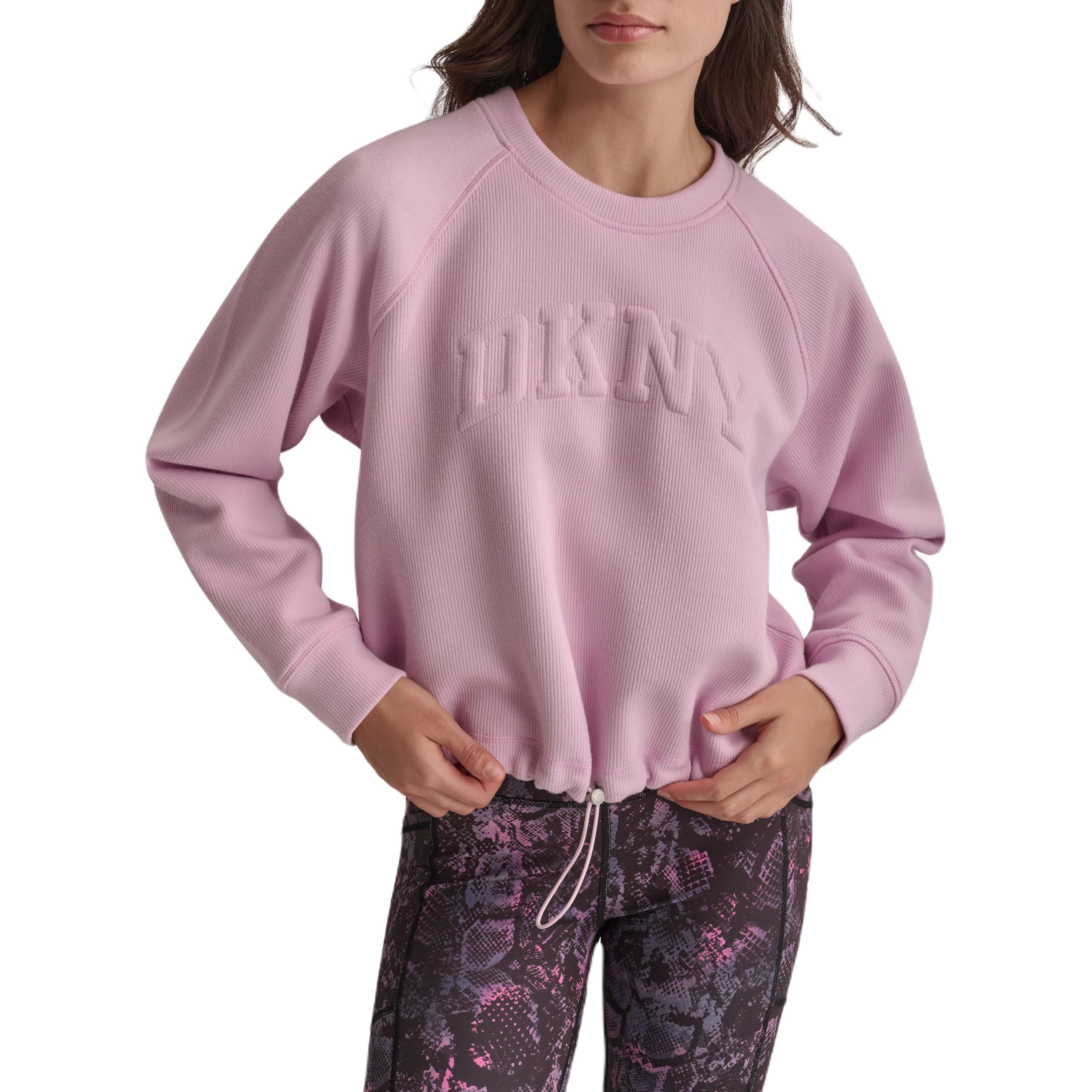 DKNY Varsity Puff Logo Crew Neck Suéter para Mujer