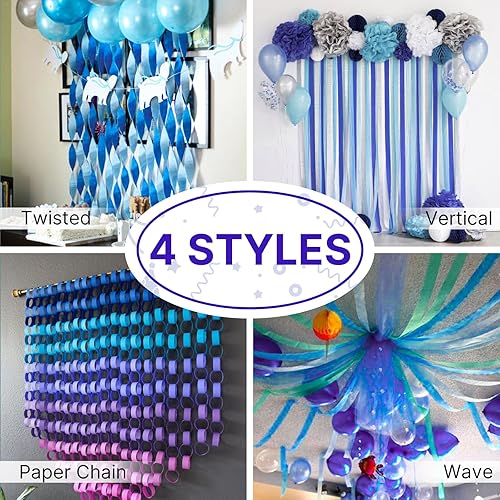 Vista 42 de PartyWoo Serpentinas de papel crepé verde, 6 rollos de 492 pies, paquete de papel crepé verde bosque esmeralda cazador para graduación, Navidad