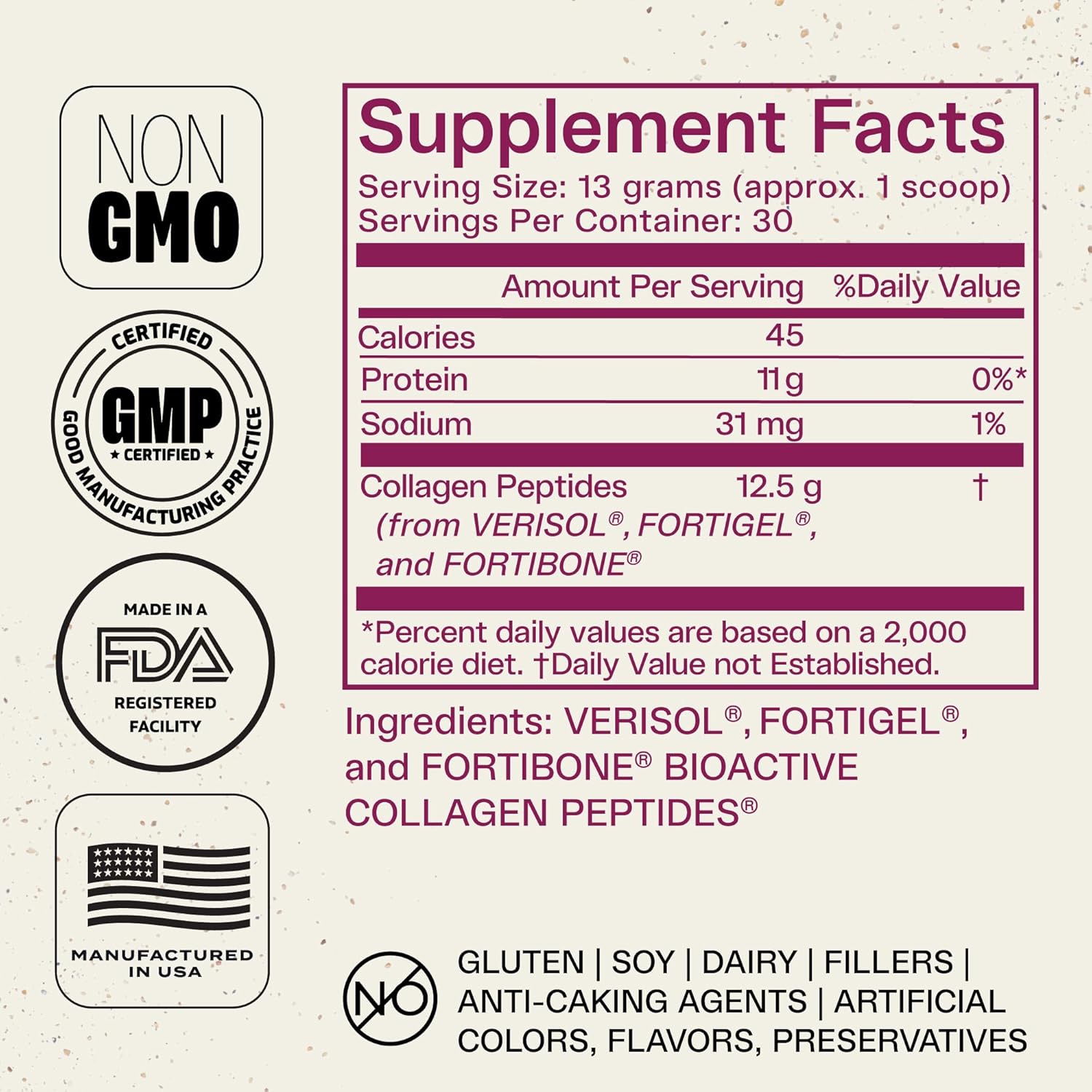 FORTIBONE® Collagen - 3 Clinically-Supported Bioactive Collagen Peptides with FORTIBONE®, FORTIGEL®, VERISOL® Unflavored Collagen for Women - Reduce Wrinkles, Improve Bone Density - 30 Servings - Image 5