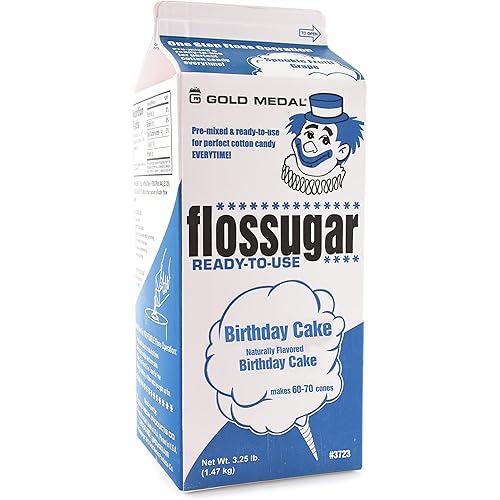 Snappy Gold Medal Birthday Cake Candy Floss Sugar, 52 Oz - 1/2 Gallon, Package May Vary