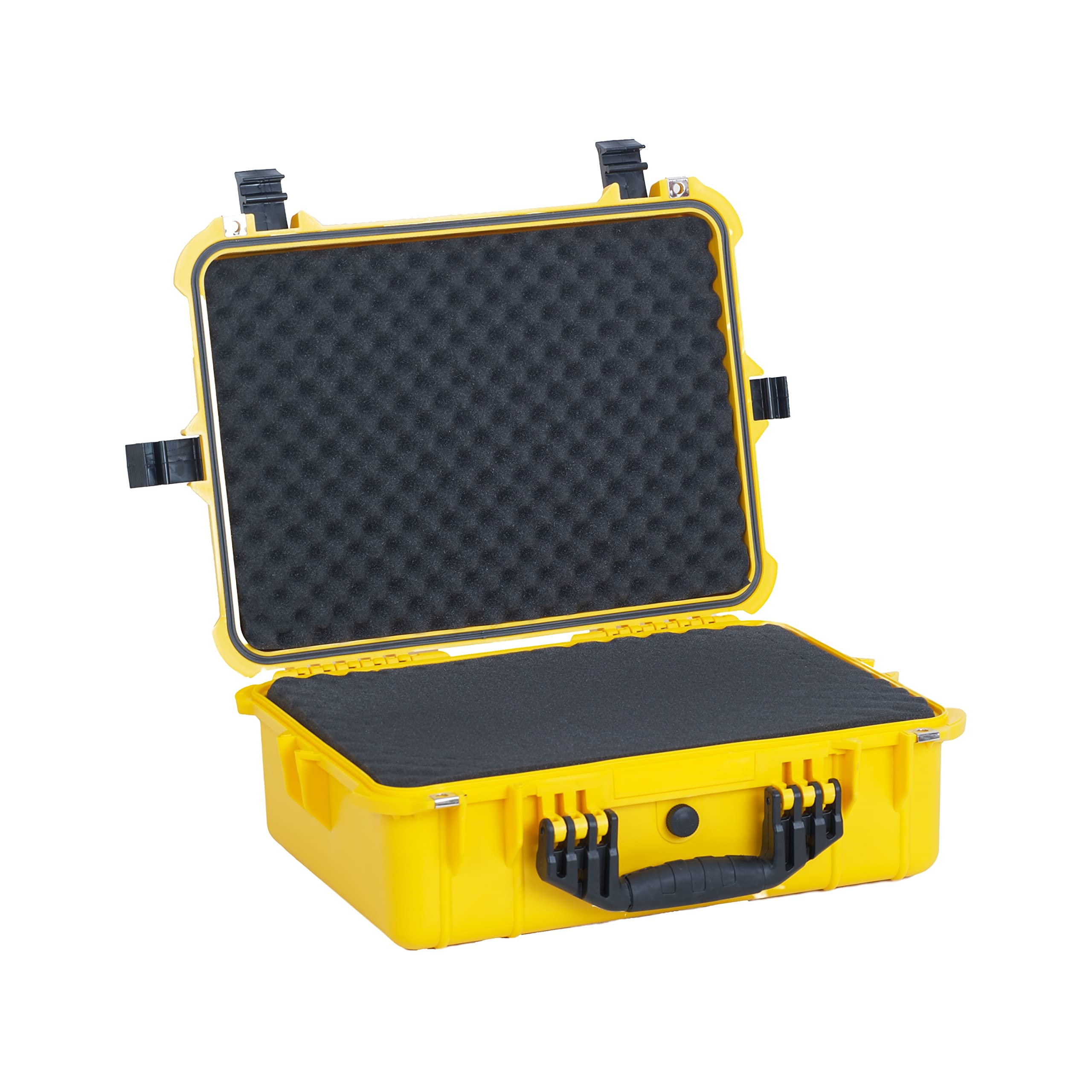 MEIJIA Funda rígida impermeable para cámara con espuma de ajuste personalizable, apta para drones, cámara, lente (amarillo, 19.7 x 15.8 x 7.4 pulgadas)
