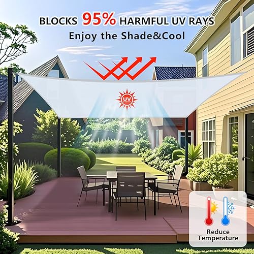 Miniatura 4 de Toldo rectangular de 8 x 10 pies, color rojo, para patio, césped, jardín, actividades al aire libre, malla con bloqueo UV, podemos hacer tamaños