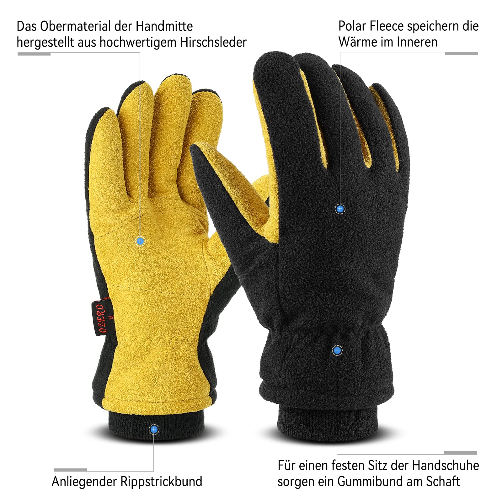 OZERO Guantes de esquí para hombre y mujer, guantes térmicos de invierno, impermeables y resistentes al viento, perfectos para esquí, snowboard, motocicleta, bicicleta y actividades al aire libre