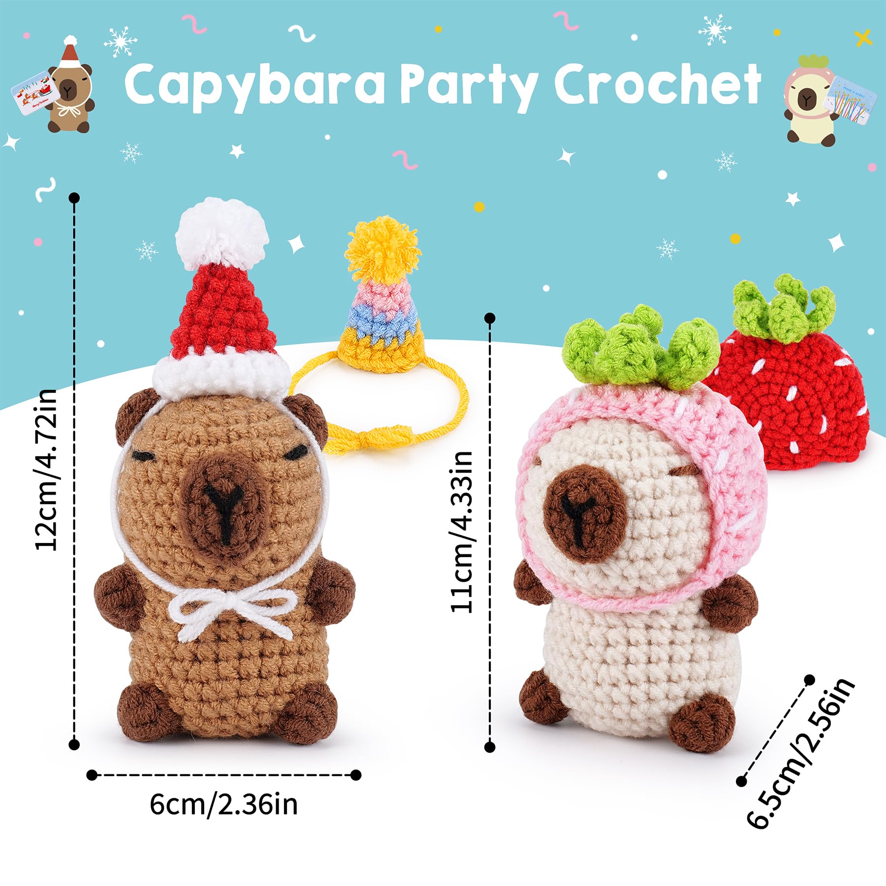 Capybara Crochet Kit for Beginners Animal Knitting Kit Animal Crochet Capybara Kits Crochet Animals with Video - Image 2