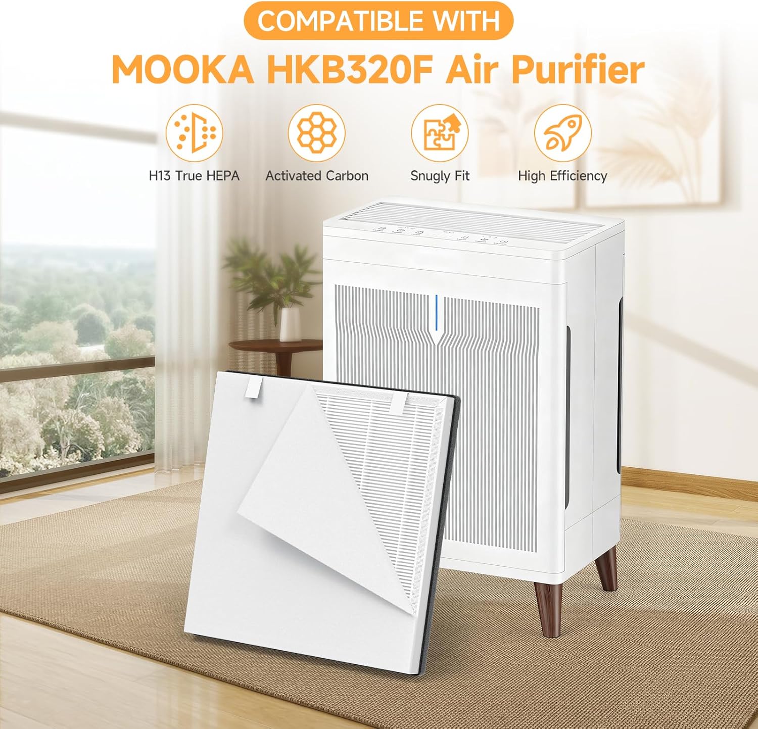 2-Pack HKB320F Replacement Filter Compatible with MOO-KA HKB320F Purifier, for ASIN:B0FB8NFS2W - Image 2