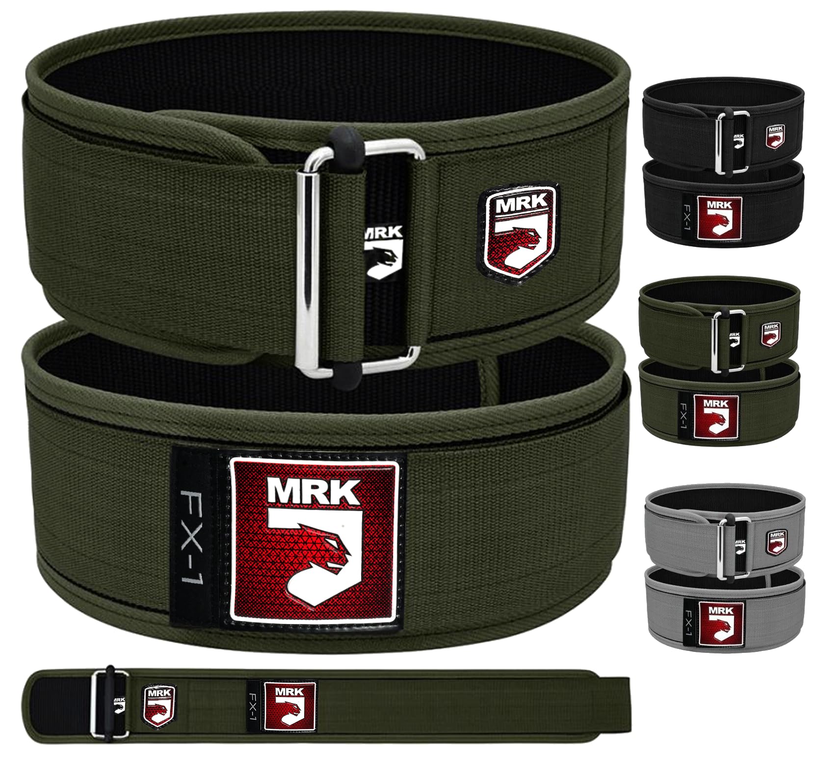MRK Advanced Weight Lifting Belt - Secure Auto-Lock, 4" Wide Adjustable Gym Support for Functional Fitness, Olympic Lifting, Powerlifting, Bodybuilding, WODs, Deadlifts - Comfort Fit for Men and Women