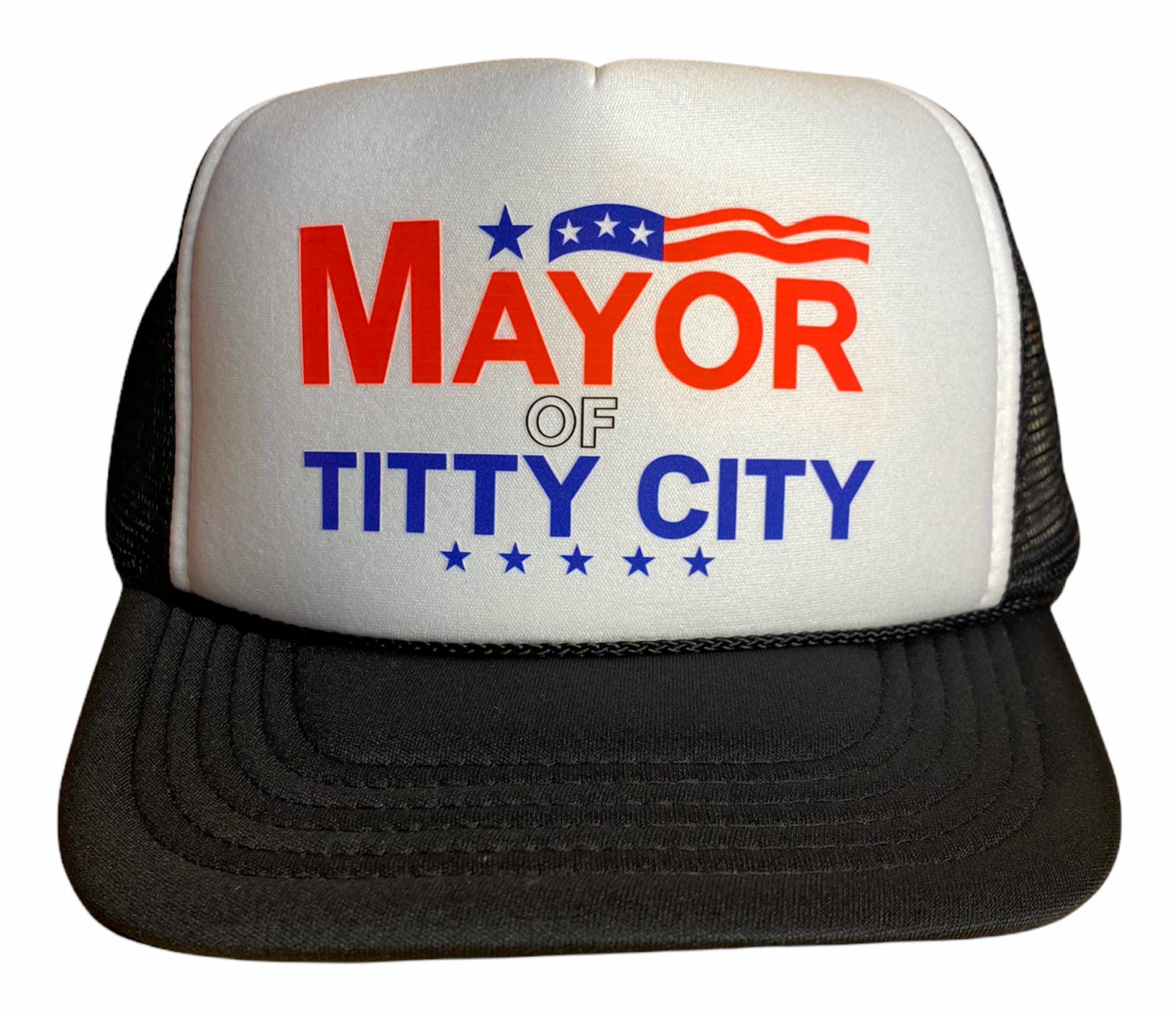 Mayor of Titty City Trucker Hat Funny Snapback Cap Black, Black, Small/X-Large