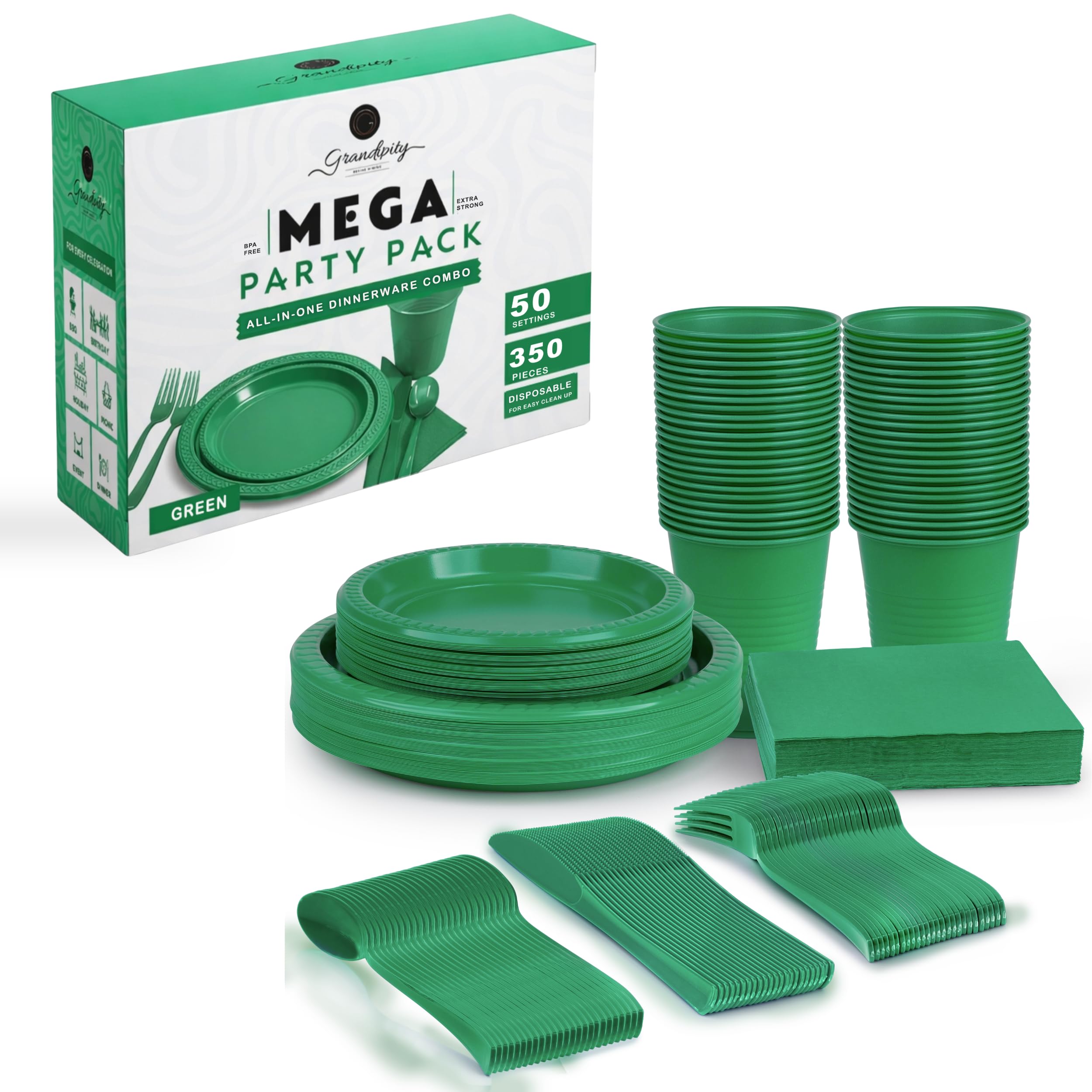 Grandipity Disposable Dinnerware Sets - 720 Piece -19