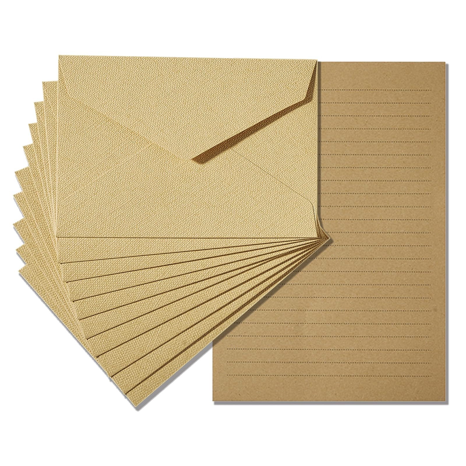 Tuhangcc Stationery Writing Paper and Envelopes Set with Jute Rope 4 X 6 for Writing Letter, (20 Best Paper with 10 Heavyweight envelopes),by Better