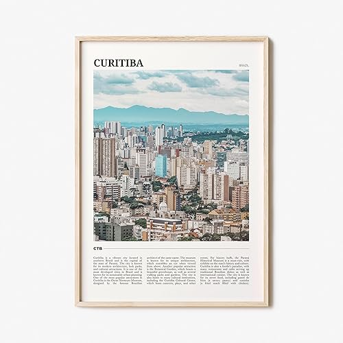 Póster de viaje de Curitiba, arte de pared de Curitiba, impresión de póster de Curitiba, foto de Curitiba, decoración de Curitiba, Brasil