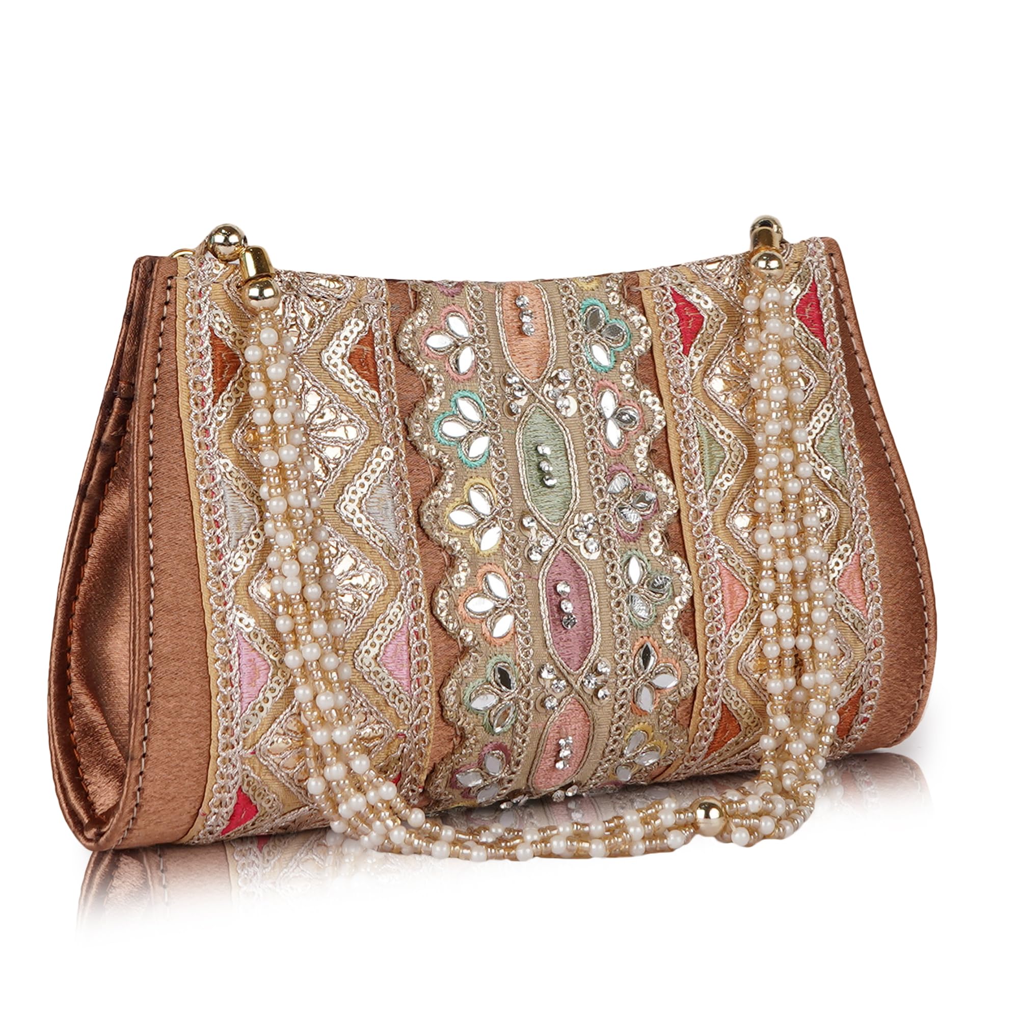 Velvet SilK Stylish Embroidery Unique Design Trendy Traditional Wedding Party Handheld Potli For Women