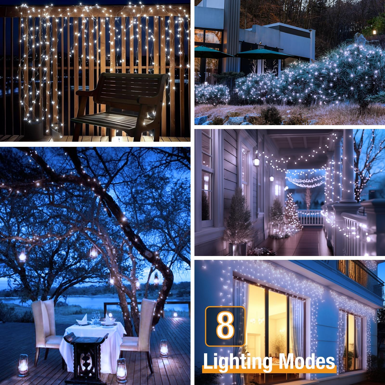 Solar Powered Copper Wire String Lights - 101-150 LED Multicolor, Waterproof IP65, For Garden & Party Decor 4 thumbnail image