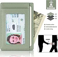 Vista 63 de Travelambo Billetera delgada con bolsillo delantero y clip para el dinero con bloqueo de identificación por radiofrecuencia, talla única