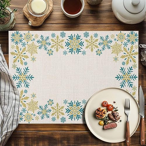 Vista 818 de Juego de 6 manteles individuales rojos para el día de San Valentín, diseño de corazón de San Valentín, resistentes al calor, lavables, manteles