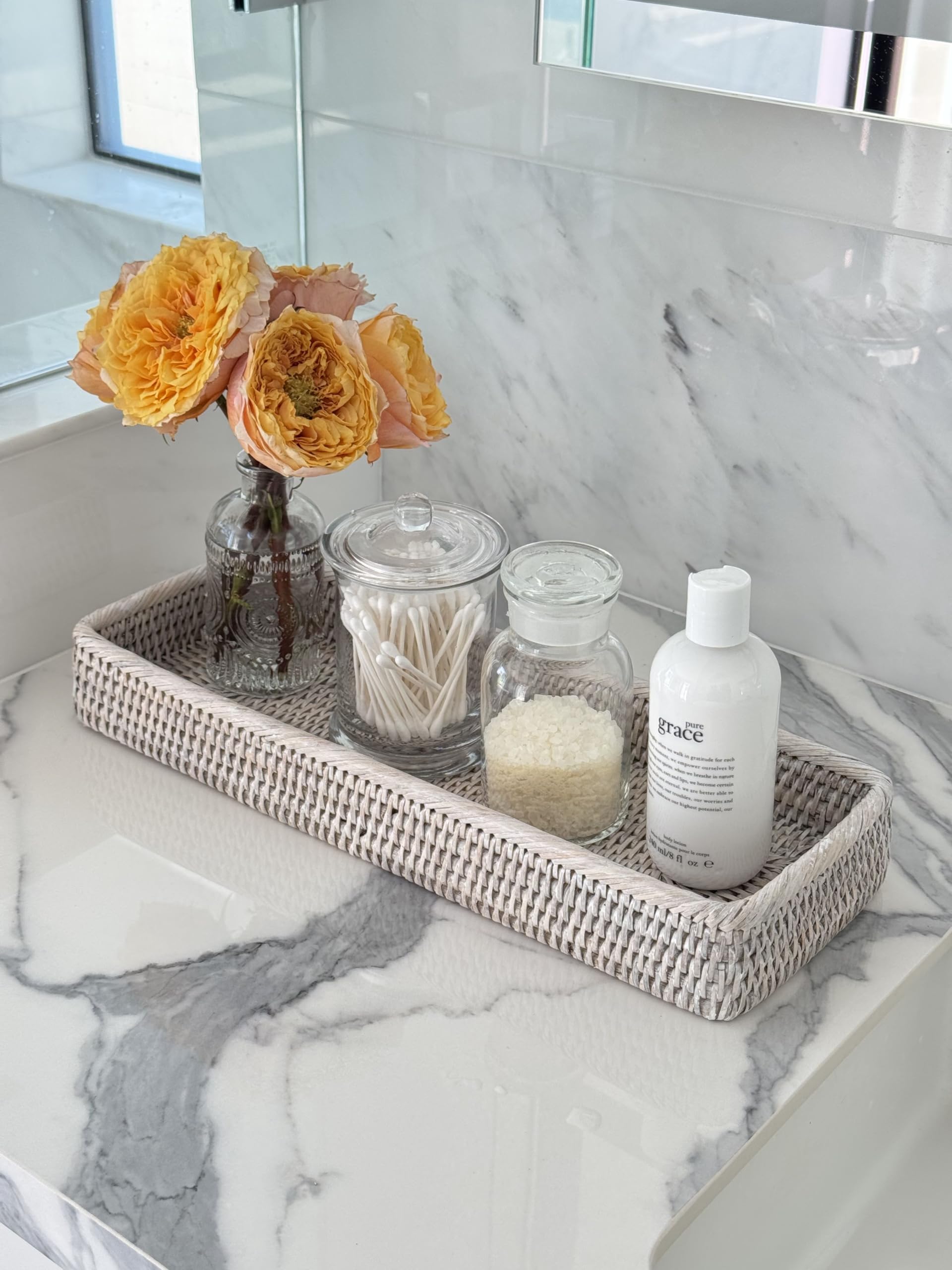 KOUBOO 1030050 La Jolla Vanity Tray, White-Wash