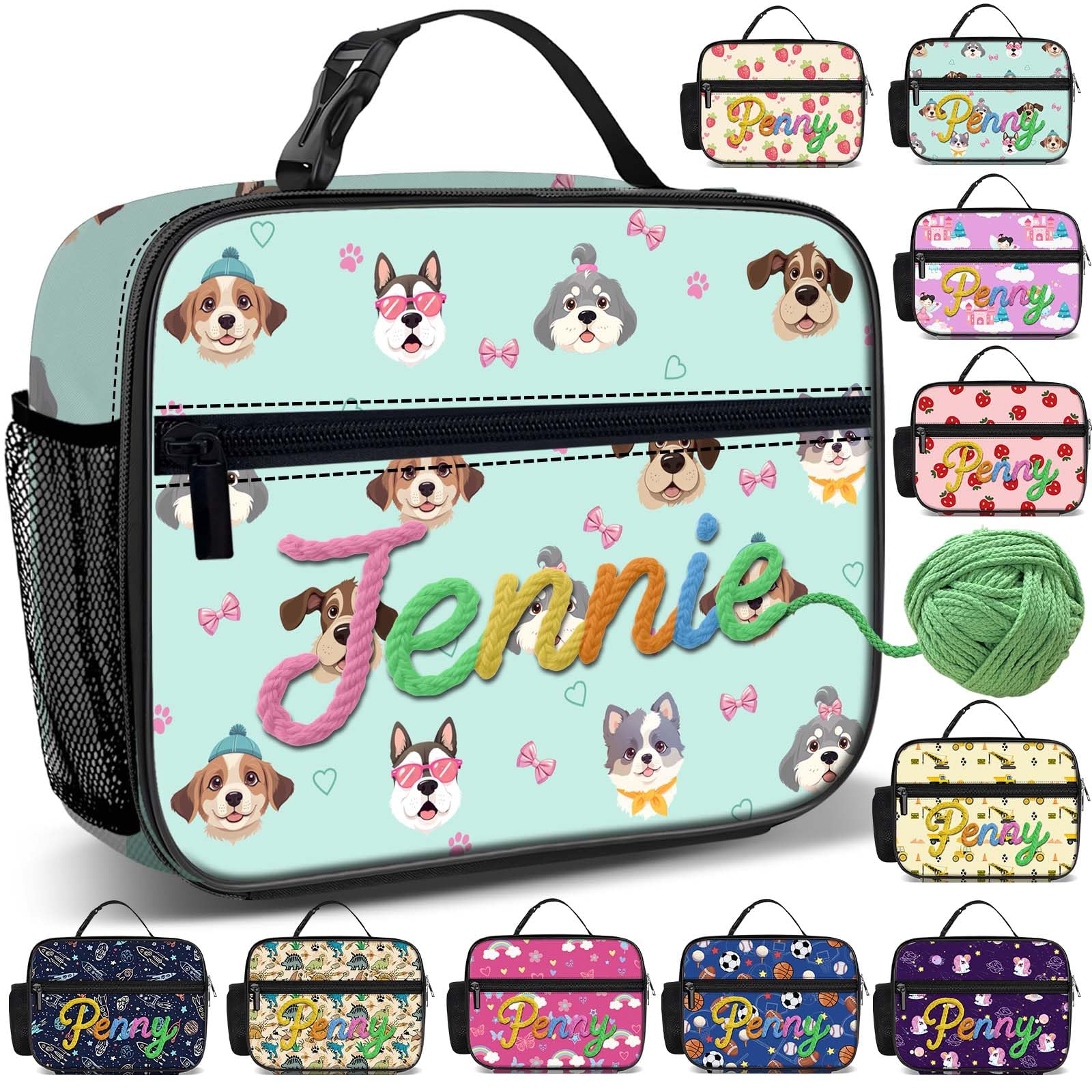 Personalized Lunch Box With Logo Name Text, Custom Insulated Lunch Tote Bag Gifts for Women Men Work Picnic Travel