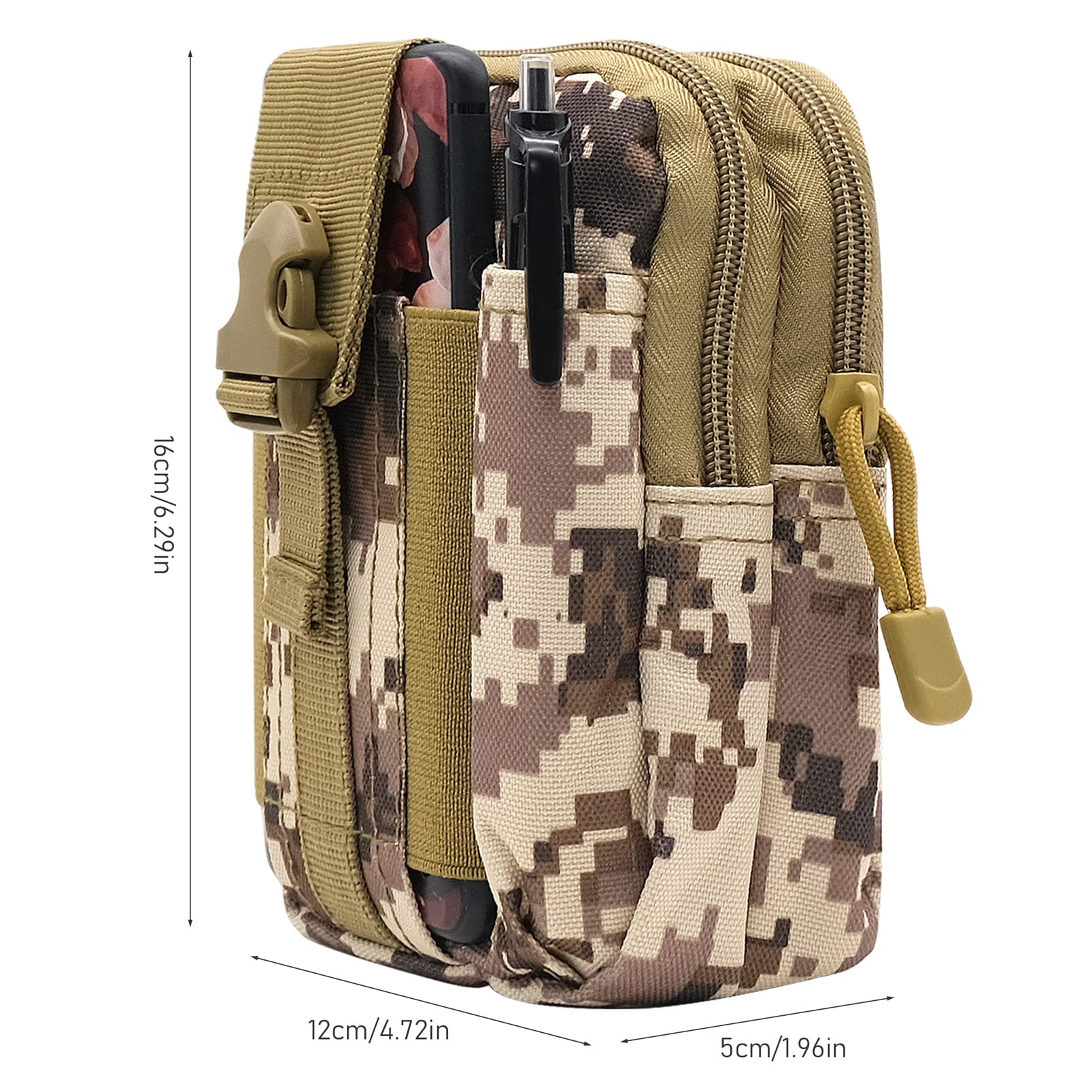 2 Borselli Tattici Da Cintura - Marsupi Militari Con Moschettone Per Escursionismo E Ciclismo - Foto 10