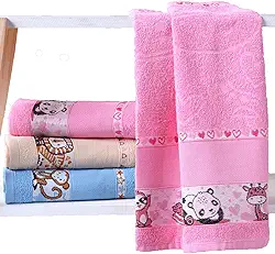 Toalha De Banho Bebe Infantil Menina Menino 100% Algodão Masculino Grande Personagem Praia Carinho Ponto Cruz Para Bordar (Rosa, Banho)