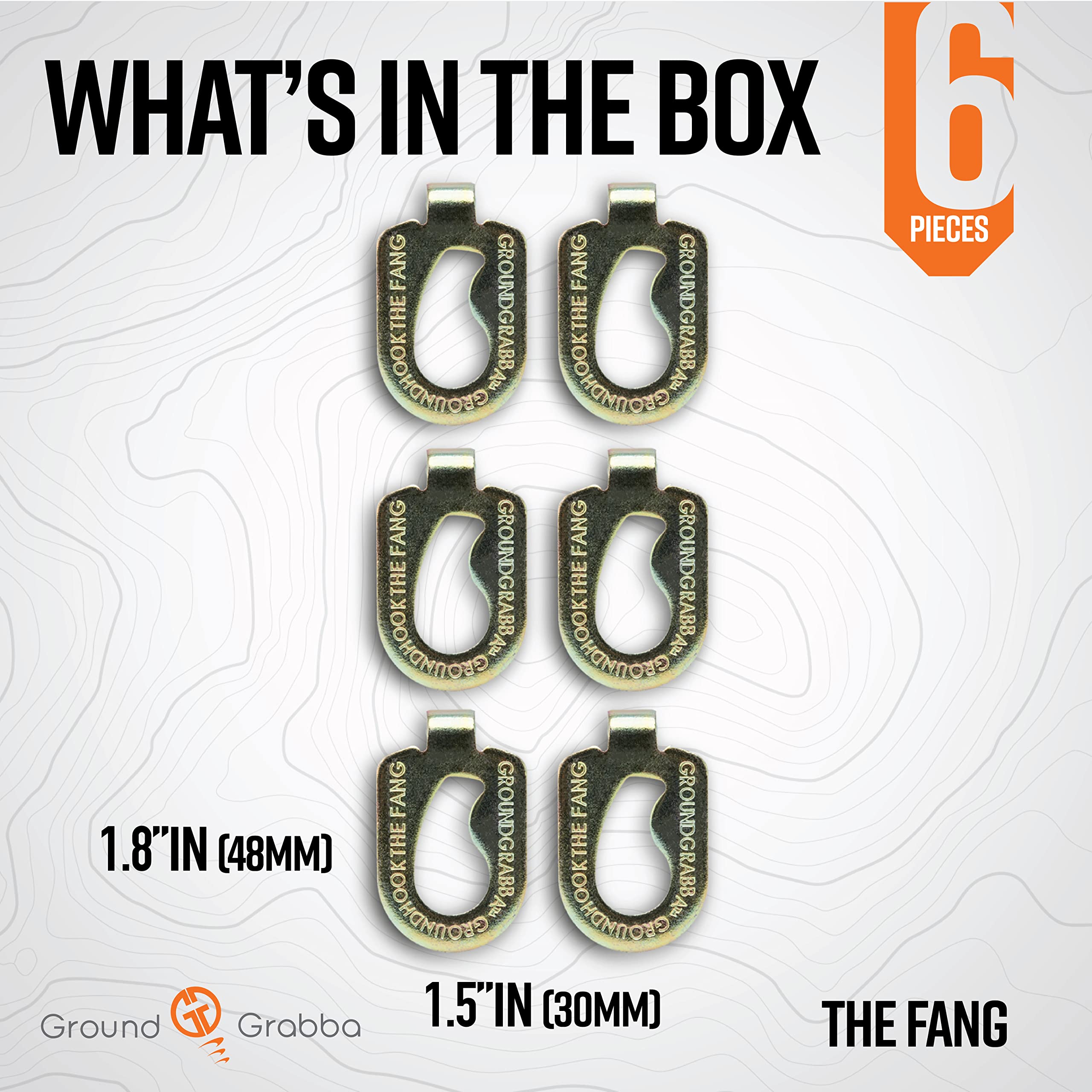 GroundGrabba Fang Anchoring Plate Hook Attachment 6 Pack | Ideal for Pop-Up Tent Feet | Compatible with GroundGrabba Pro, Pro II Products | 6X Fang Anchoring Plates